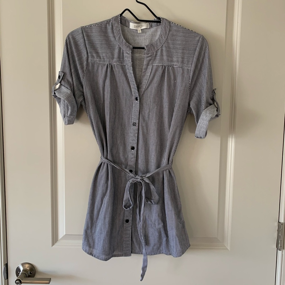 B&W Striped Long Tunic